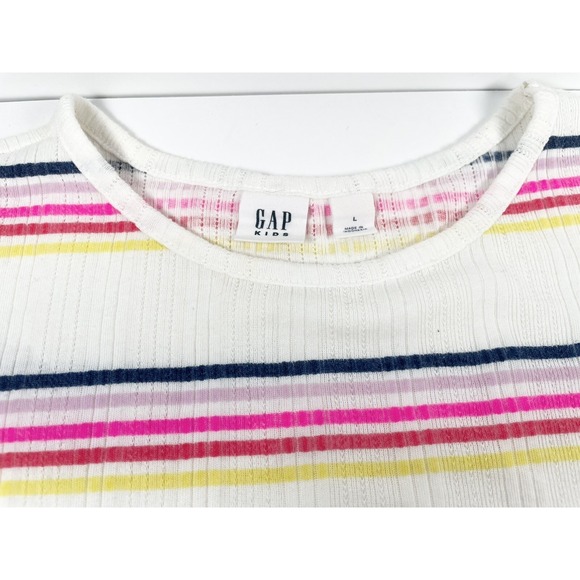 gap kids short sleeve Rib Tshirt Muli Color Stripe Size Large - Picture 4 of 8